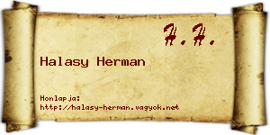 Halasy Herman névjegykártya