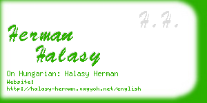 herman halasy business card